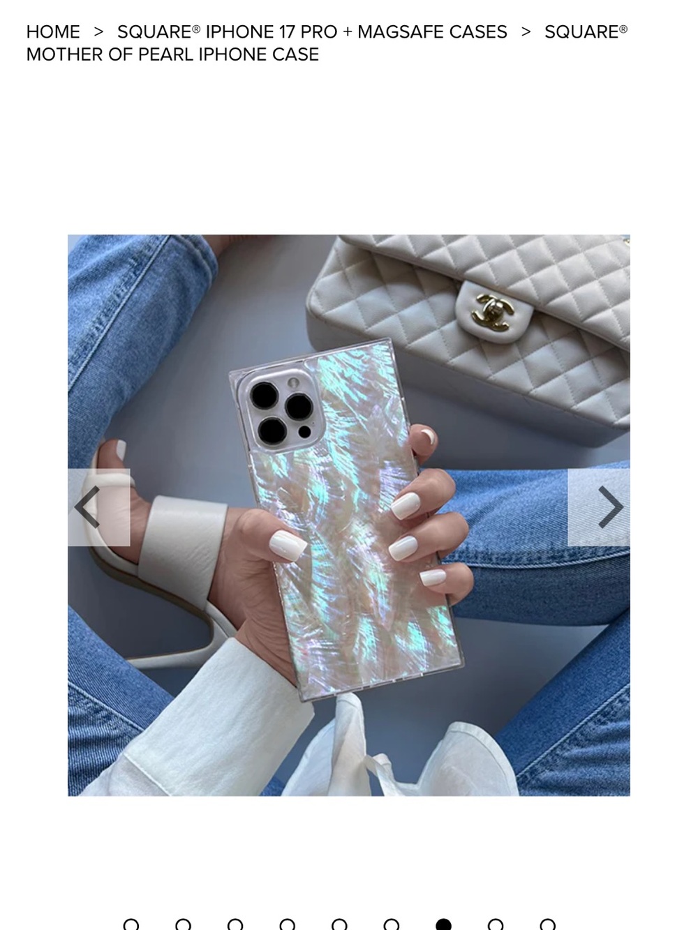 Square® Mother of Pearl iPhone Case in Iridescent White